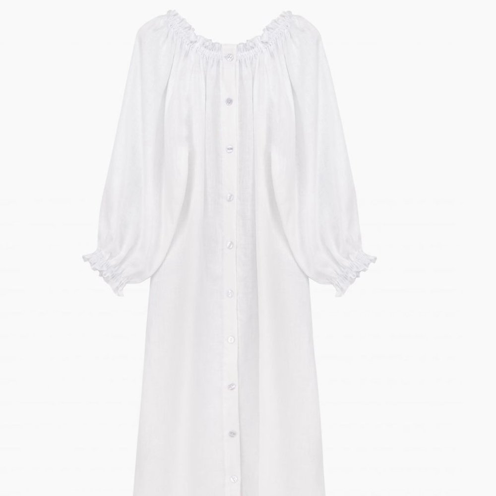 Loungewear Dress in White by Daily Sleeper One Size - Picture 2 of 2